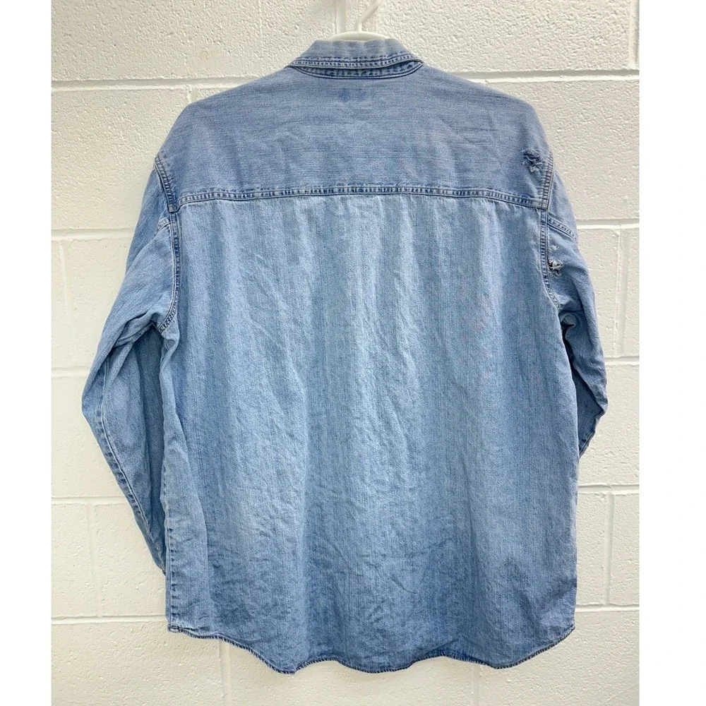 VTG Levi's Shirt Light Wash Blue Denim VTG / Mens XL / HOLES DISTRESSING FADED